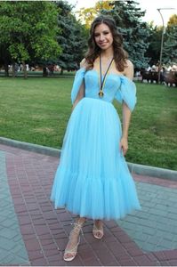 Party Dresses Tulle Homecoming For Girls' Sweetheart Off Shoulder Vestidos De Fiesta Corto Zipper Back A Line Graduation Prom