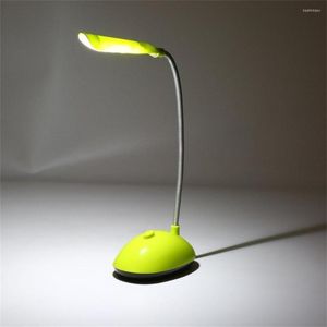 Nattlampor Fexable Fashion Wind LED Desk Light Battery Operated Book Reading Lamp Green/ Blue