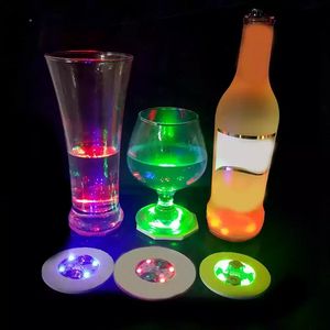 Nuovo LED Lumious Bottle Adesions Coasters Lights Battery Battery Power Party Drink Bat Mat Decels Festival Nightclub Bar Party Vase Lights FY5395 BB1212