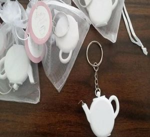 200pcs Love Is Brewing Teapot Measuring Tarty Miles KeyChain Key Chain Portable Key Ring Wedding Party Favor cadeau 2798037