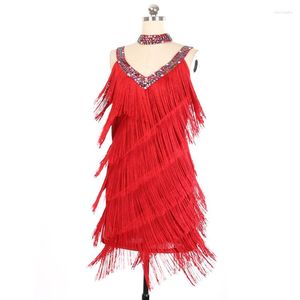 Сцена Wear Женщины 1920 -х годов платье Ladies Great Gatsby Party Charleston Dance Performance Costumes Fringe Sequined Latin Salsa