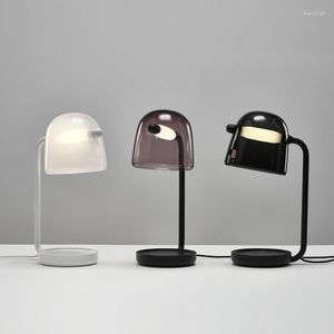 Tischlampen Moderne kreative Schreibtischlampe Nordic Rauchgraues Glas Wohnzimmer Arbeitszimmer Schlafzimmer Nachttisch LED-Licht Bettseitenbeleuchtung