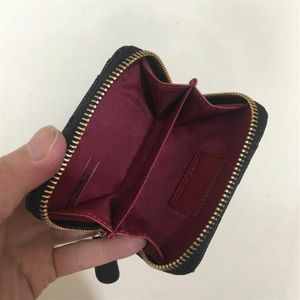 Elegant Black Mini Wallets Women card holder cards holders Caviar Wallet Leather coin purse Fashion Gold Zip pocket wallets283S