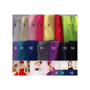 Camisole 9inch menina de crochê tubo tube tube toups embrulhando bandanas largas para a cabeça de colorido de colorido 23cm x 20cm Drop entrega de crianças materni dhkrp