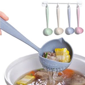 Soup Spoon Ladle Silicone Pot Spoons With Long Handle Spoon Cooking Colander Utensils Scoop Tableware Spoon Kitchen Accessories Wholesale FY2687