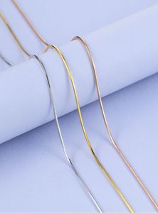07mm Pure Sliver Snake Chain Halsband Vitt guldgul guld Rose Gold Color Forever Sterling Silver Chain7762901