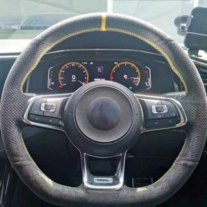 Dostosowane okładka kierownicy samochodowej BRAI AUTO wnętrze dla Volkswagen Golf 7 GTI Golf R Mk7 VW Polo GTI Scirocco 2015 2016