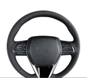 Auto Lenkrad Abdeckung Rindsleder Nicht-Slip Geflecht Auto Zubehör Für Toyota Camry 2018- 2019 Avalon 2018 - 2020 RAV4 2019