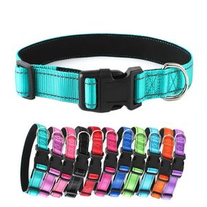 Reflektierende modische Hundehalsbänder, bunter, lichtbeständiger Gürtel für große Hunde mit weichem, mit Neopren gepolstertem, atmungsaktivem Nylon-Welpenhalsband, verstellbar, SN4271