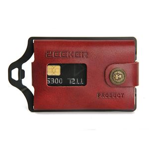Slim pl￥nbok Nytt kreditkort Pl￥nbok Men L￤der Metal Minimalist EDC Travel Forn Pocket Pl￥nbok f￶r anteckningar och kort av Zeeker2727
