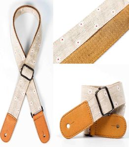 High quality 3 pieces ukulele straps stock ukubelt cotton guitarstrap belts linen material with leather head ukelele strap belt7439790