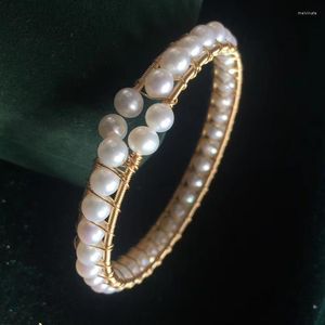 Pulseira de moda da moda Bracelets de manguito de água doce natural feita para mulheres Bulbões de alta qualidade cheias de ouro no atacado