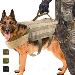 Colarinho de cachorro colar de arnês colete de colar roupas militares de trabalho alemão Shepherd Pet Training correndo para cães grandes