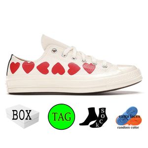 CDG 70. Buty Casual Buty płócienne męskie trenerzy Sneakery klasyczne Polka Dot White Play Blue Quartz All-Over Natural 35-44 z Box TZ