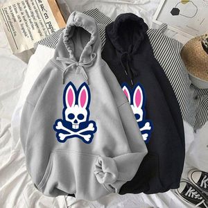 Psycho Skeleton Bunny Letter Logo Impresión Condemo Otoño Winter Streetwear Men Design Sports Sweatshirt Top Harajuku Pule