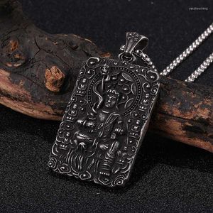 Pendant Necklaces Trendy Steel Soldier 316L Stainless Buddha Necklace For Men Women Religion Chinese Style Jewelry SP0547