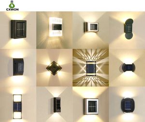 15 Styles Solar LED Garden Light Outdoor Waterproof Wall Lamp Up Down Path Stairs Balkong Patio Yard Dekorativa gatuljus6596314