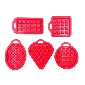 Baking Moulds 5pcs/set Durable Easy Clean Bakeware Tools Cake Reusable Non-stick Multipurpose DIY Accessories Waffle Silicone Mold Kitchen