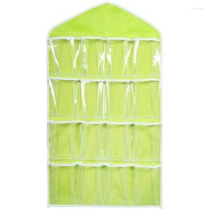 Storage Boxes Hanging Box 16 Pockets Clear Home Organizer Socks Bra Underwear Rack Organization And