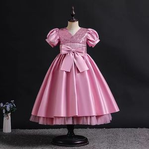 2023 New Flower Girl Dresses For Weddings Jewel Neck Champagne Puffy Ruffles Tiered Floral Little Kids Baby Gowns First Communion Dresses