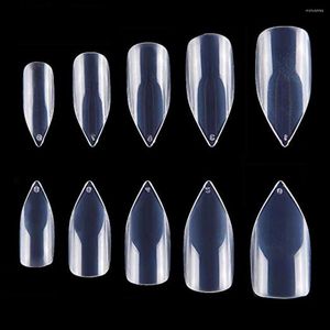 False Nails 100 Bags Stiletto Pen Shape Full Cover 500 PCS Acrylic NaiL Tips For DIY Art And Salons Press On