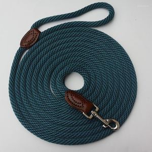 Collari per cani Nylon Corda resistente Guinzaglio da addestramento Pelle Fatto a mano 1,5 m 3 m 6 m 9 m Lungo Blu Rosso Marrone