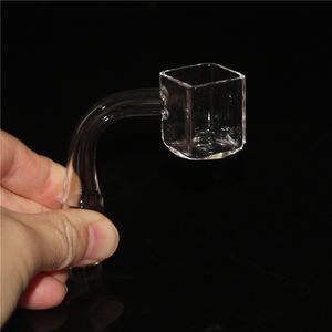 Square Bowl Quartz Bangers for bong dab rig water pipe hookah 10mm 14mm 18mm male female domeless quartz banger nail with clear joint