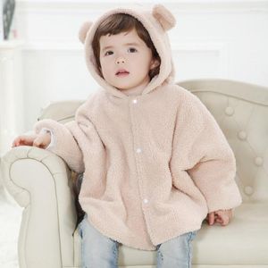 Jackor Hooyi Fleece Baby Coats Beige Boy Cloaks Born Cape Girls Shawl Spädbarn Huven Mantle Winter Outfits Dress Smock