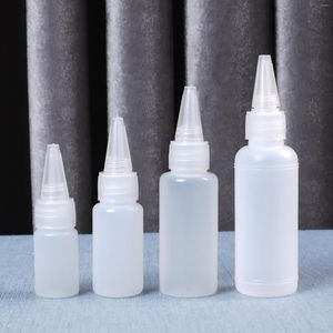 Bottiglie di stoccaggio 10 Pz / lotto 10ML 20ML 30ML 50ML Colla di plastica PE vuota con coperchi a vite Spremere contagocce olio inchiostro liquido