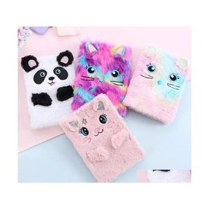 Taccuini Inverno Caldo Cartone animato Peluche Notebook Sogno Gatto Coniglio Cavallo Panda Diario Diario portatile Planner Blocco note Cancelleria Natale Otdvh