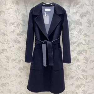 여자 양모 블렌드 코트 패션 모직 코트 짧은 긴 후드 가드 가역적 재킷 클래식 패턴 겉옷 여성 우아한 겨울 코트