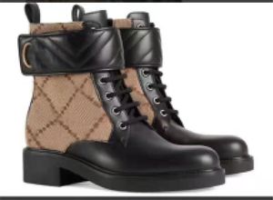 Designer Luxury Lace Up Botas de couro bege ebony Jumbo Lumbo Couro preto Botas duplas de botas de sapatos de tornozelo com caixa original
