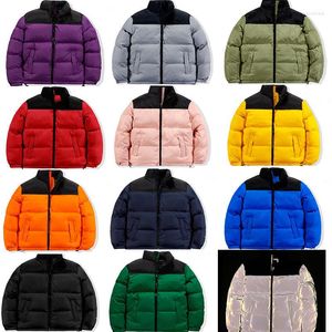 Men's Down Winter Jackets America Parkas Mixed Colors Couple Cotton Coats Casual Stand Collar Pocket Warm Puffer