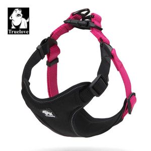 Поводные воротники поводки Truelove Pet Dog Harness Отражающая регулируемая регулируем без смягчения стресса. Жилет давления для всех продуктов PET TLH5951 T221212