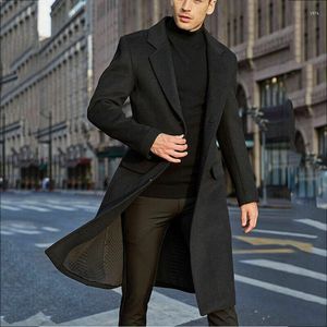 Men's Jackets 2022 Winter Wool Coat Men Long Leisure Sections Woolen Coats Pure Color Casual Fashion / Overcoat