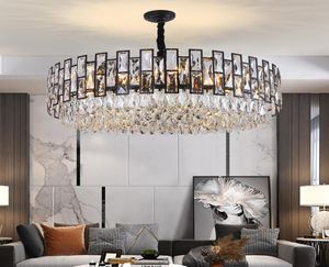 Modern Crystal Chandelier Lighting Black Round Luster Design Led kroonluchters voor woonkamer keuken slaapkamerlampen6958983