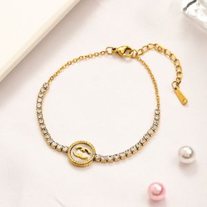 Classic Fashion Brand Chain Bracelet Luxury 18k Gold-plated Bracelets Women Circle Love Bracelet Designer Jewelry Stainless Steel Hot Accessories High Sense