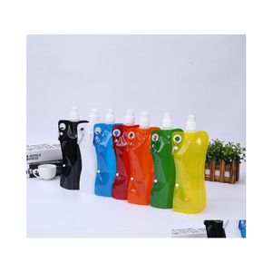 Other Drinkware Foldable Water Bags Portable Tralight Soft Flask Bottles Outdoor Sport Hiking Cam Bag Capacity 480Ml500Ml Lxl388A Dr Otz7E