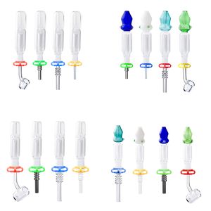 NC007 Hookah Glass Pipes 10mm 14mm 18mm Smoking Pipe Quartz Ceramic Nail Tip Clip In-Line Water Perc Dab Rig Bong