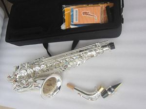 Eb Alto Saxophone in Silver, Professional Performance Sax with Case and Accessories