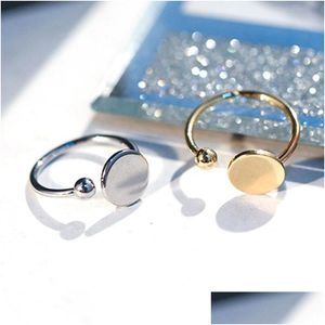 Кольца кольца Fashion Gold Sliver Open Ring для женщин Anel Boho Ювелирные изделия из нержавеющей стали Геометрическая круглая панге