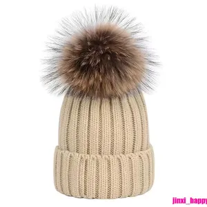 2022 Autumn and Winter cap Women's Wool Knitted Warm caps Knitted Hat Cashmere Soft Waxy Texture Super Fox Ball Customized More colors hats