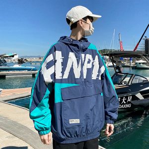 Spring New Hooded Men's Zipper Jackets Pullovers Large Size Letter Graphic Male Hip Hop Outerwear Unisex Clothing