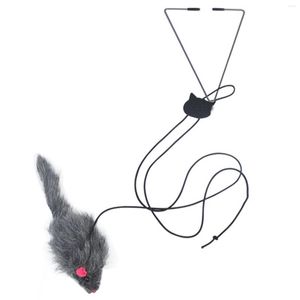 Cat Toys Toy Self Play Hanging Door Retractable Scratch Rope Mouse Stick Funny Supplies