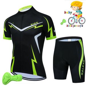 Racing sets 2022 Team Cycling Jersey Children Boys MTB Motocross Triathlon Sits Kids Bicycle Clothing Bike Kit