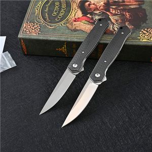 Promotion Flipper Folding Knife M390 Drop Point Blade Carbon Fiber & Steel Sheet Handle Outdoor EDC Pocket Knives