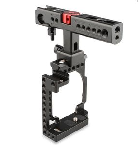 CAMVATE Handheld Camera Cage with QR Cheese Handle for Sony A6600 A6500 A6400 A6000 A6300 Black Item Code C15996319986