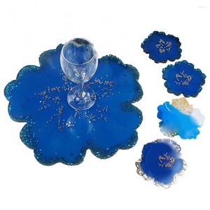 Maty stołowe 5pcs/zestaw DIY Crystal Mork Crystal Epoksydowa Flower Tray Rzemiosła Making Narzędzia Dekoracja