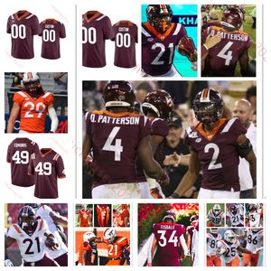 American College Football Wear Mens Custom College Virginia Tech Hokies Football 28 Chance Black 2 Jadan Blue Connor Blumrick Chris Boyd Tink Boyd Jason Brown 53 Niko