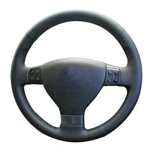 Customized Car Steering Wheel Cover Cowhide Car Accessories For Volkswagen Golf 5 Mk5 VW Passat B6 Tiguan 2007 Jetta 5 Mk5